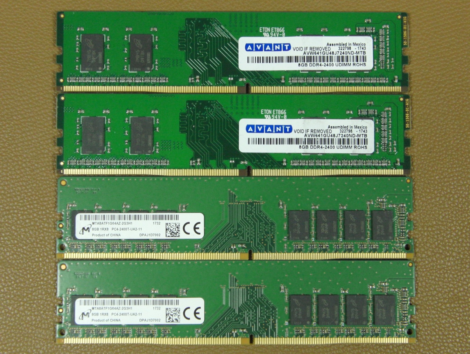 Lot (50) x 8GB Mixed Model ~ Matching Pairs ~ DDR4 PC4-19200 2400MHz Desktop RAM
