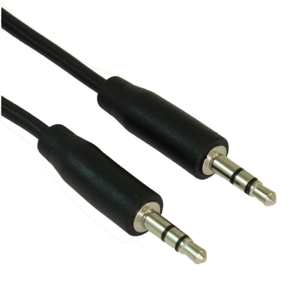1.5ft 3.5mm SLIM Mini-Stereo TRS Male to Male Speaker/Audio Cable Black