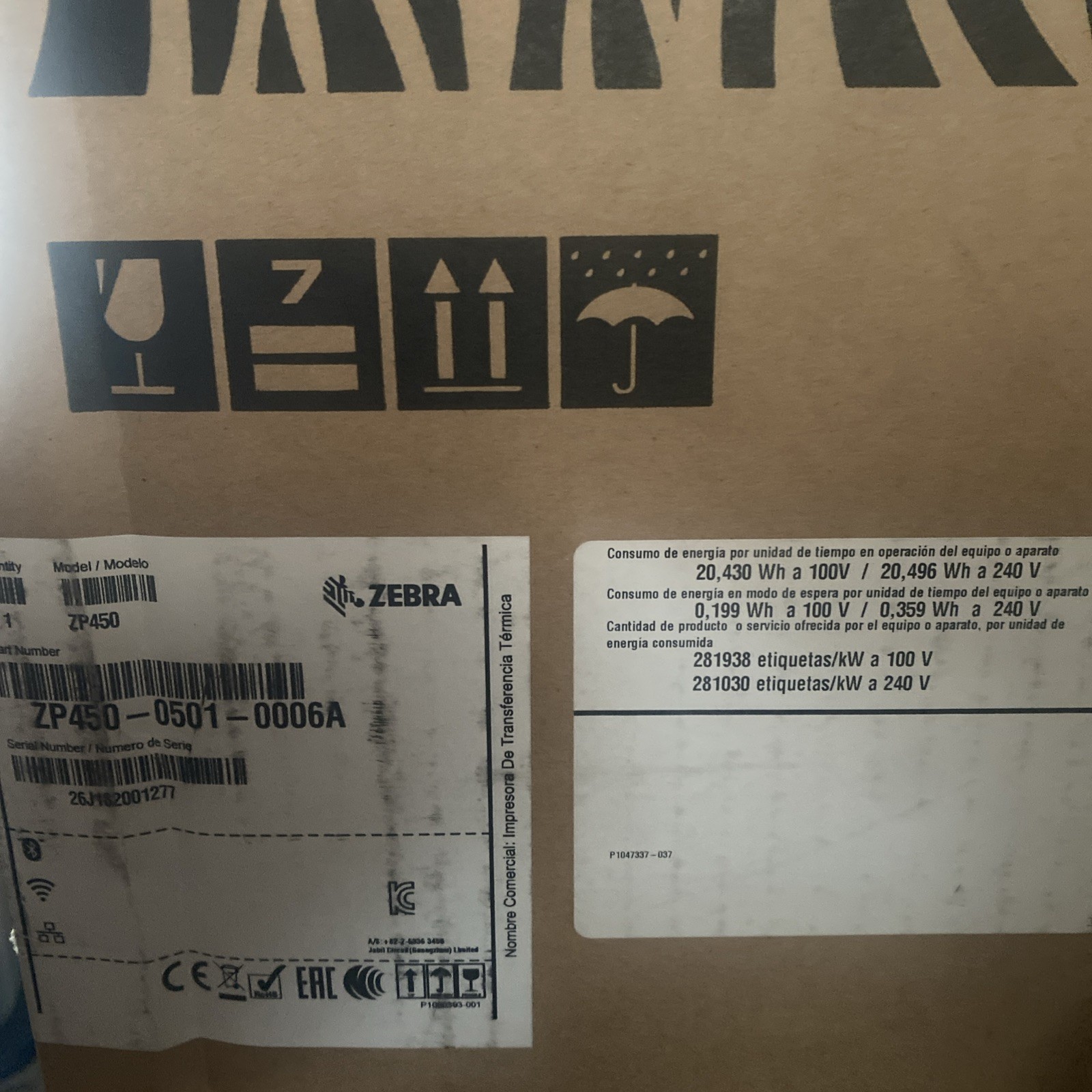 Zebra ZP 450 Thermal Label Printer – ZP450-0501-0006A NEW but open box