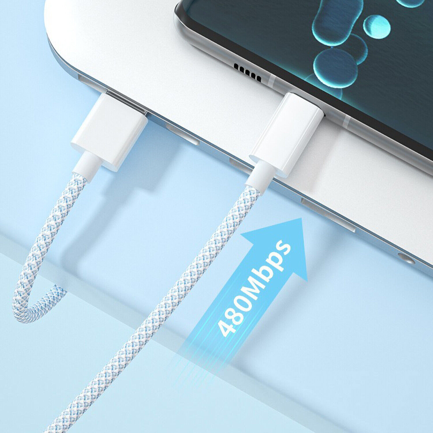 60W USB-C to USB-C Type-C Cable PD Fast Charger Charging Data Sync Cord 3/6ft