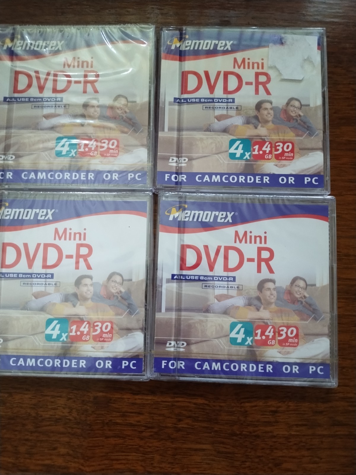 Memorex Mini DVD-R 4X 1.4 GB 30 Min Recordable NEW SEALED Lot of 4