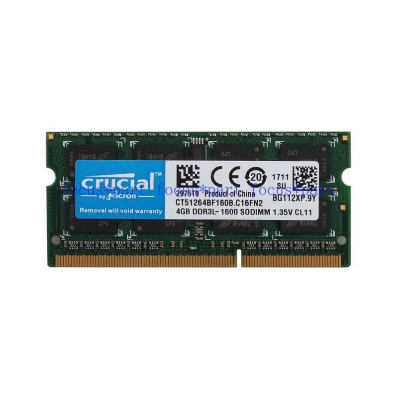 Crucial 8GB 16GB 32GB DDR3 Ram 1600 PC3L-12800S 204-Pin 1.35V SO-DIMM Laptop Lot