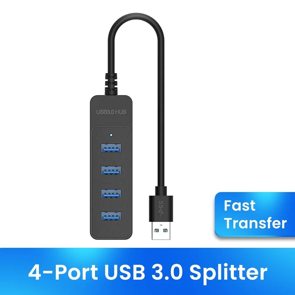 4 Port USB 2.0 Hub Splitter High Speed Desktop PC Mac OS Laptop