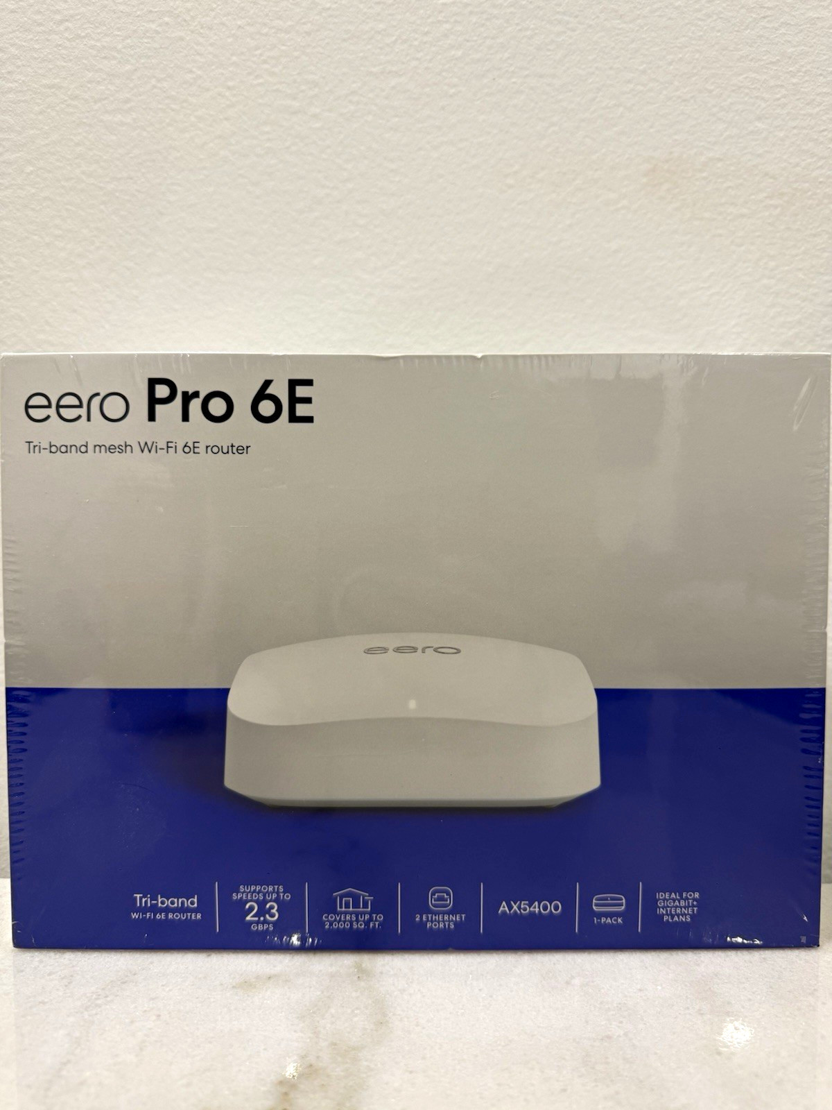 eero Pro 6E Tri-Band Mesh Wi-Fi 6E Router AX5400 White 1-Pack