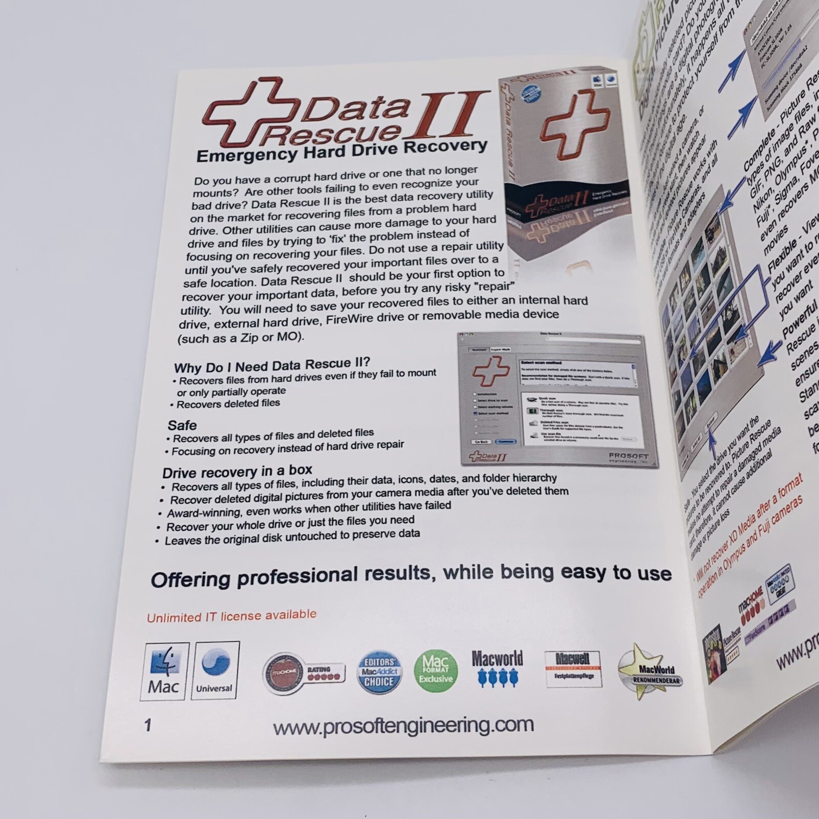 Data Rescue II 2 Emergency Hard Drive Recovery with Serial Number for Mac 2-Disc