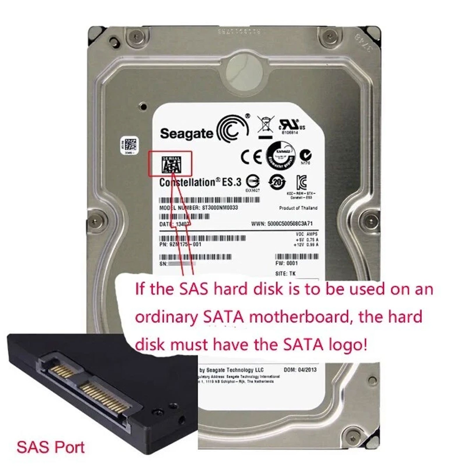 1/5/10PCS SAS To SATA 22 Pin Male Converter HDD Hard Disk Adapter SFF-8482e7