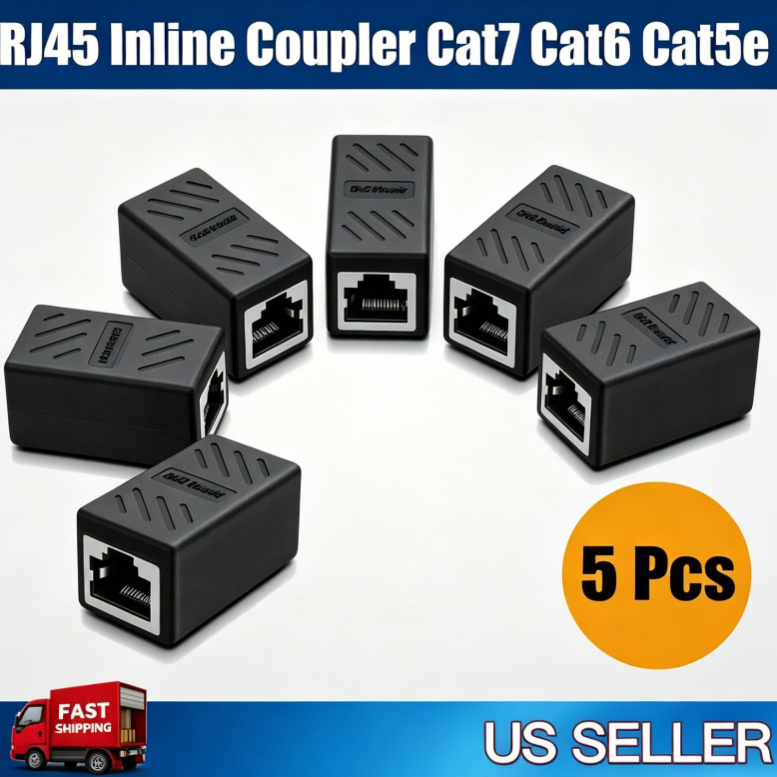 5x Cat7 Cat6 Cat5e Cat5 RJ45 Inline Coupler Ethernet LAN Cable Extension Adapter