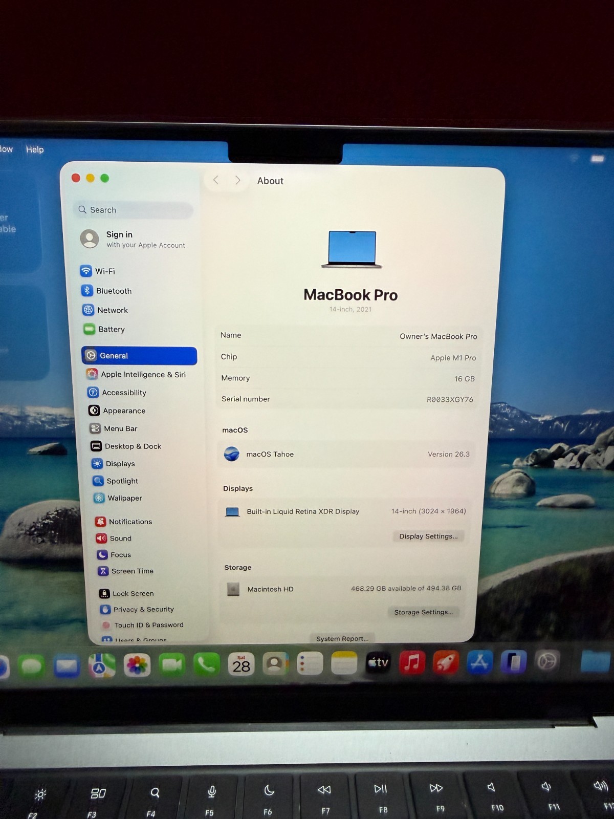 Apple MacBook Pro 16″ M1 Pro 2021 512GB SSD 16GB RAM Silver A2485 10-Core MK1E3L