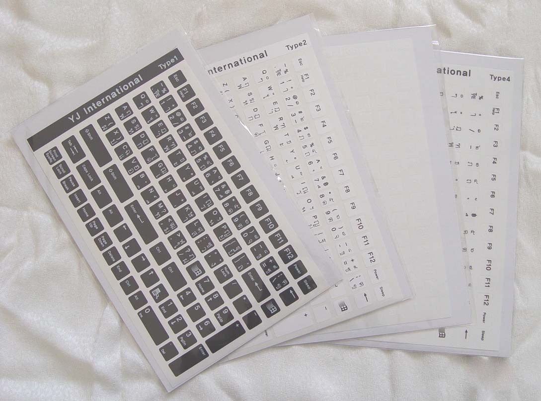 Thai Keyboard Sticker – Black / White / Transparent 108 keys high quality