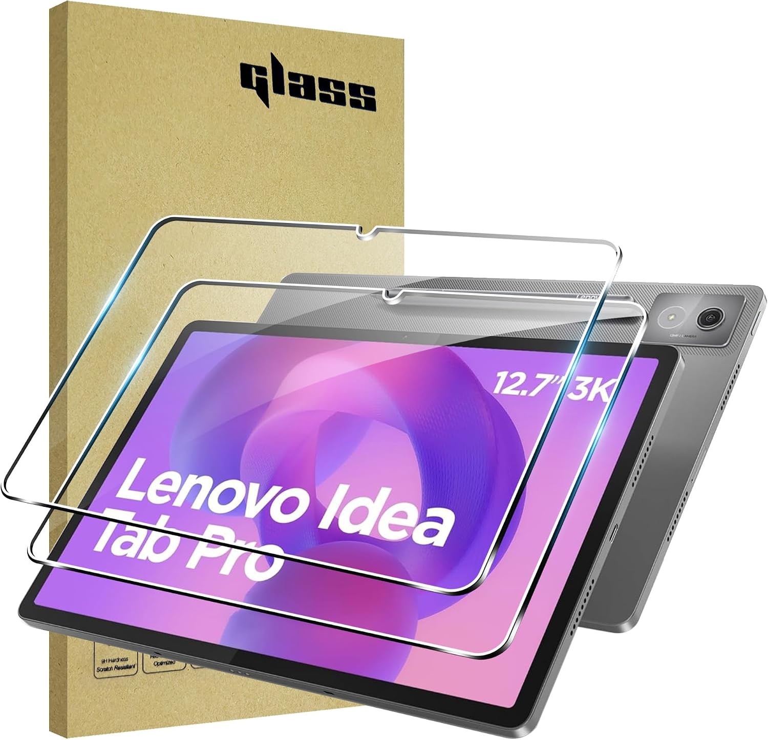 2 Pack 12.7 inch Screen Protector for Lenovo Tab P12, 9H Hardness, Anti-Scratch