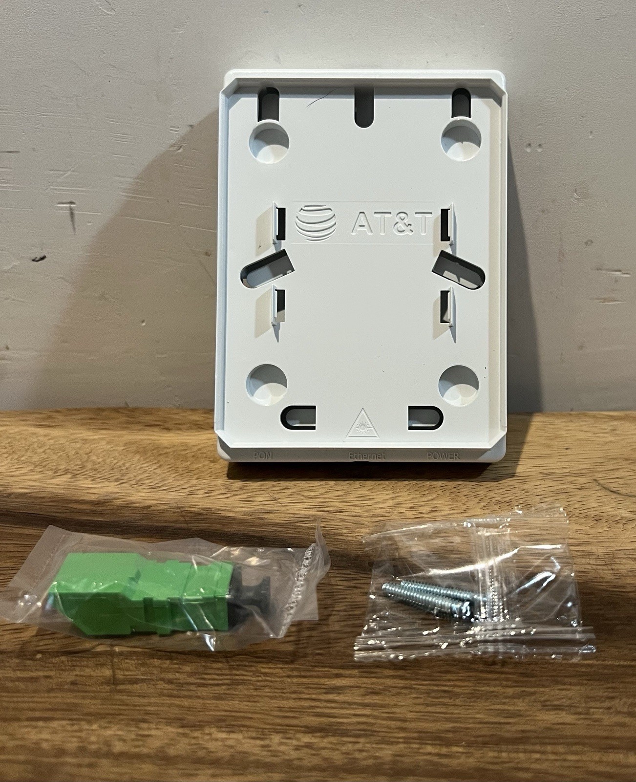 AT&T Internet Fiber optic wall plate ATT w/ coupler for 010-ONT Uverse U-verse