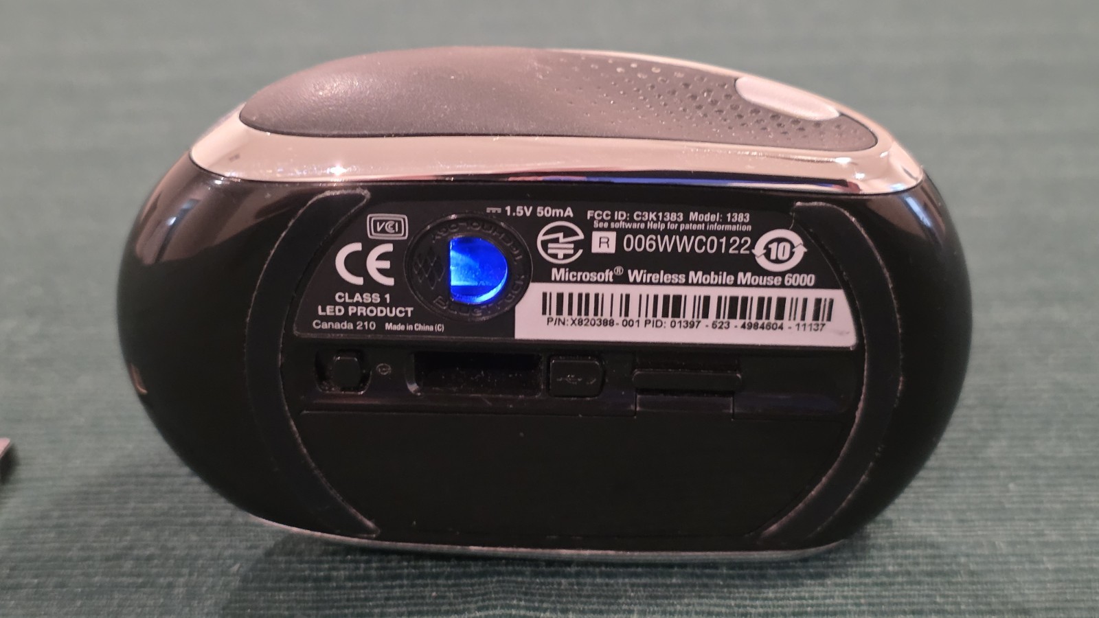 Microsoft Wireless Mobile Mouse 6000 Model 1383 Black with BlueTrack
