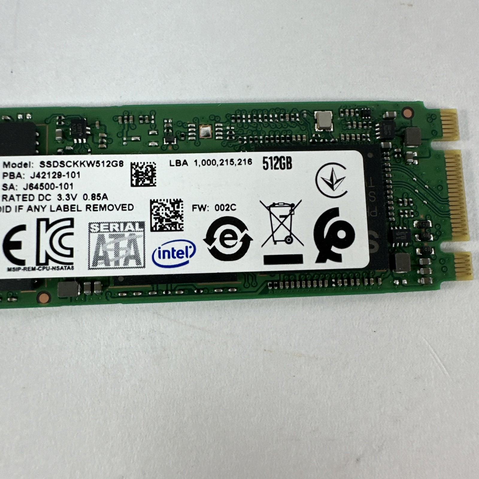 Intel SSD 545S Series 512GB M.2 SATA SSD SSDSCKKW512G8 Internal Drive