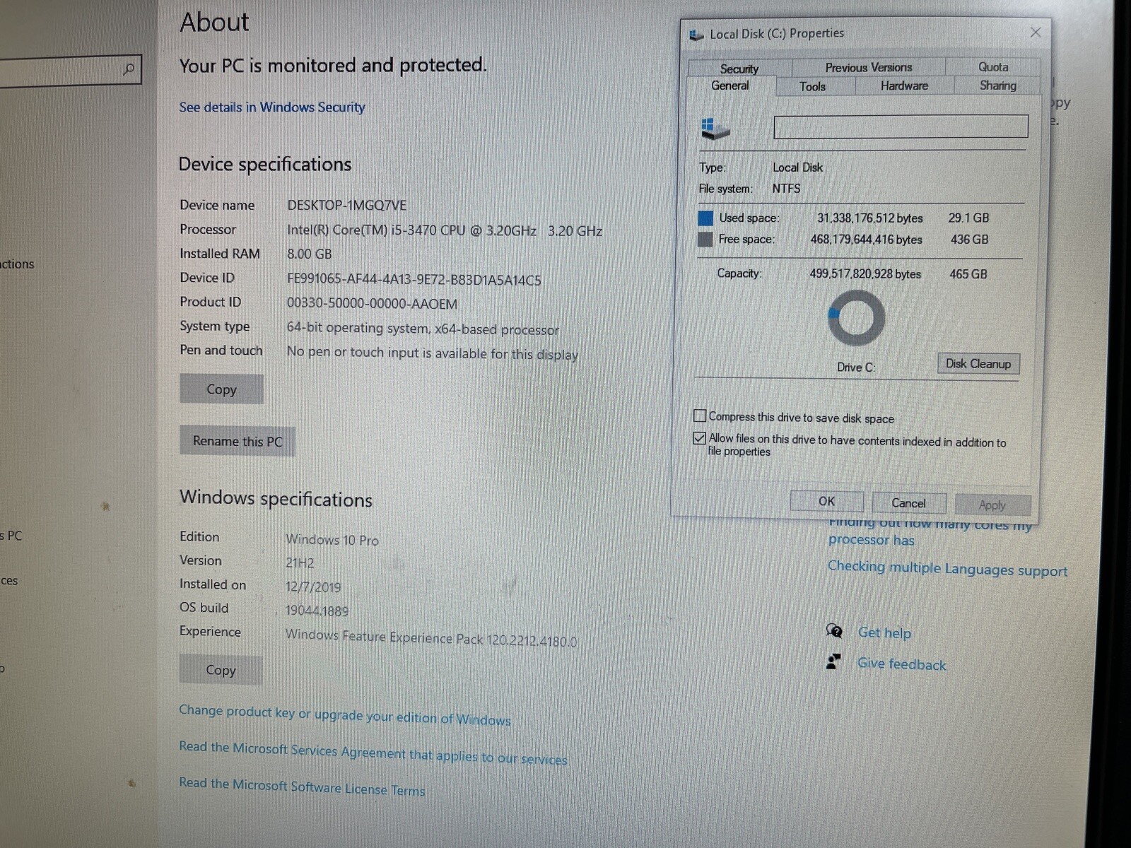 Dell OptiPlex 7010 Desktop Intel Core i5 -3470 3.2Ghz 8GB Ram 500 GB HD