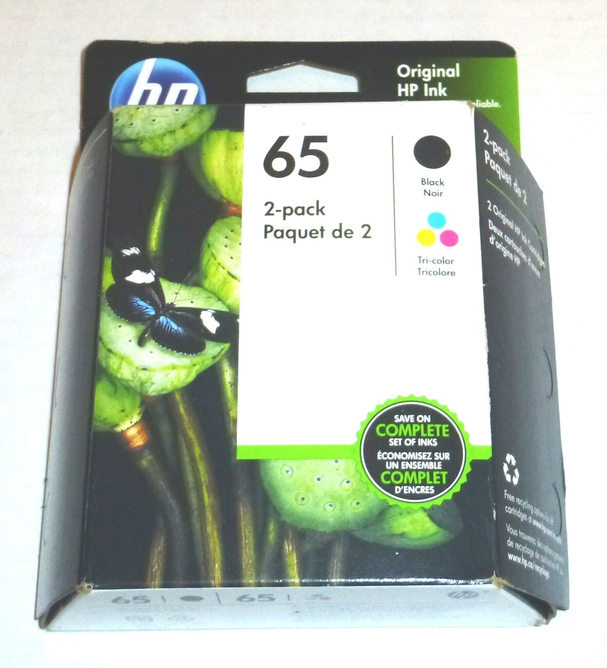 Genuine HP 65 2-Pack Black & Tri-Color Ink Cartridges Expired Jan-2022
