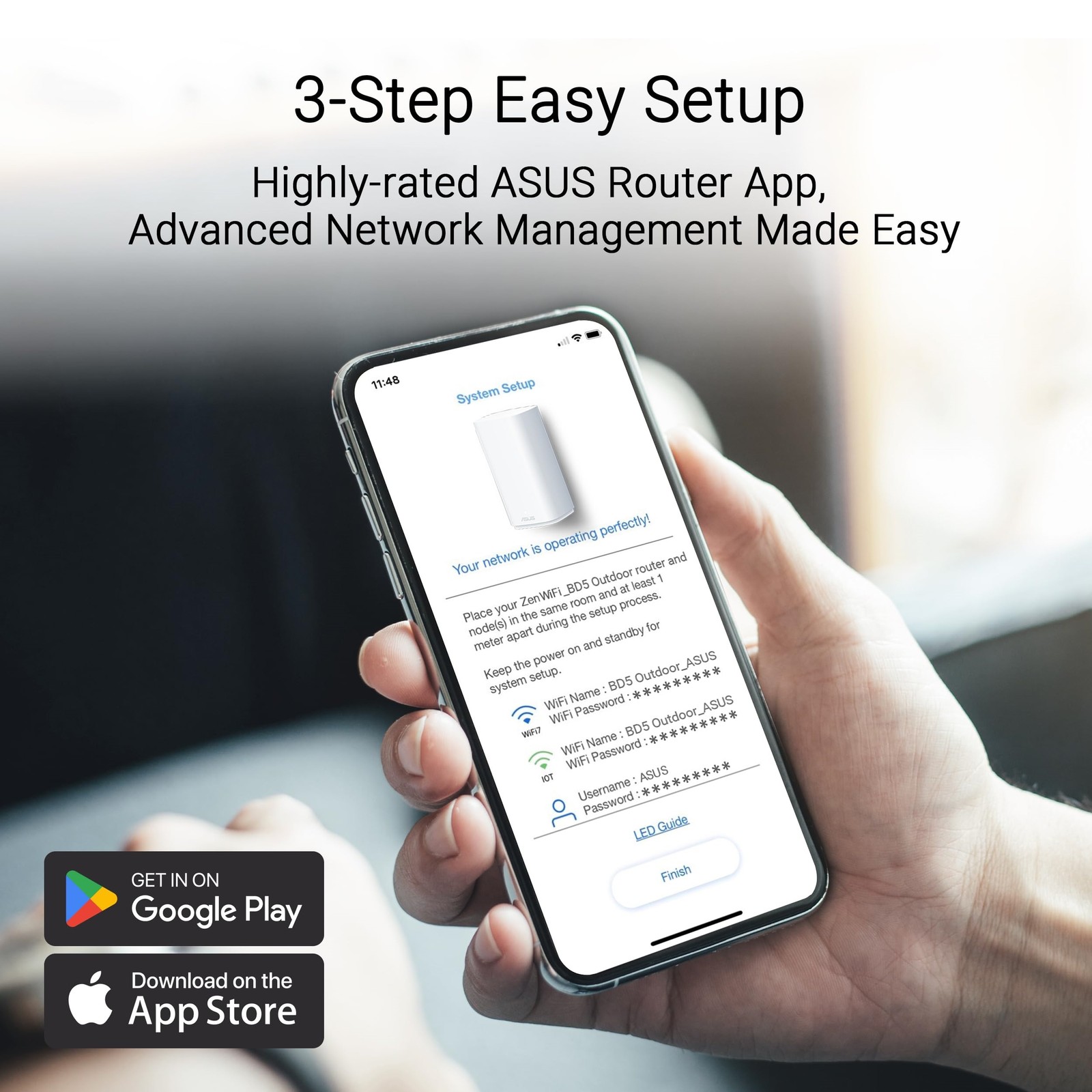 ASUS ZenWiFi BD5 Outdoor Dual-Band WiFi 7 Mesh Router