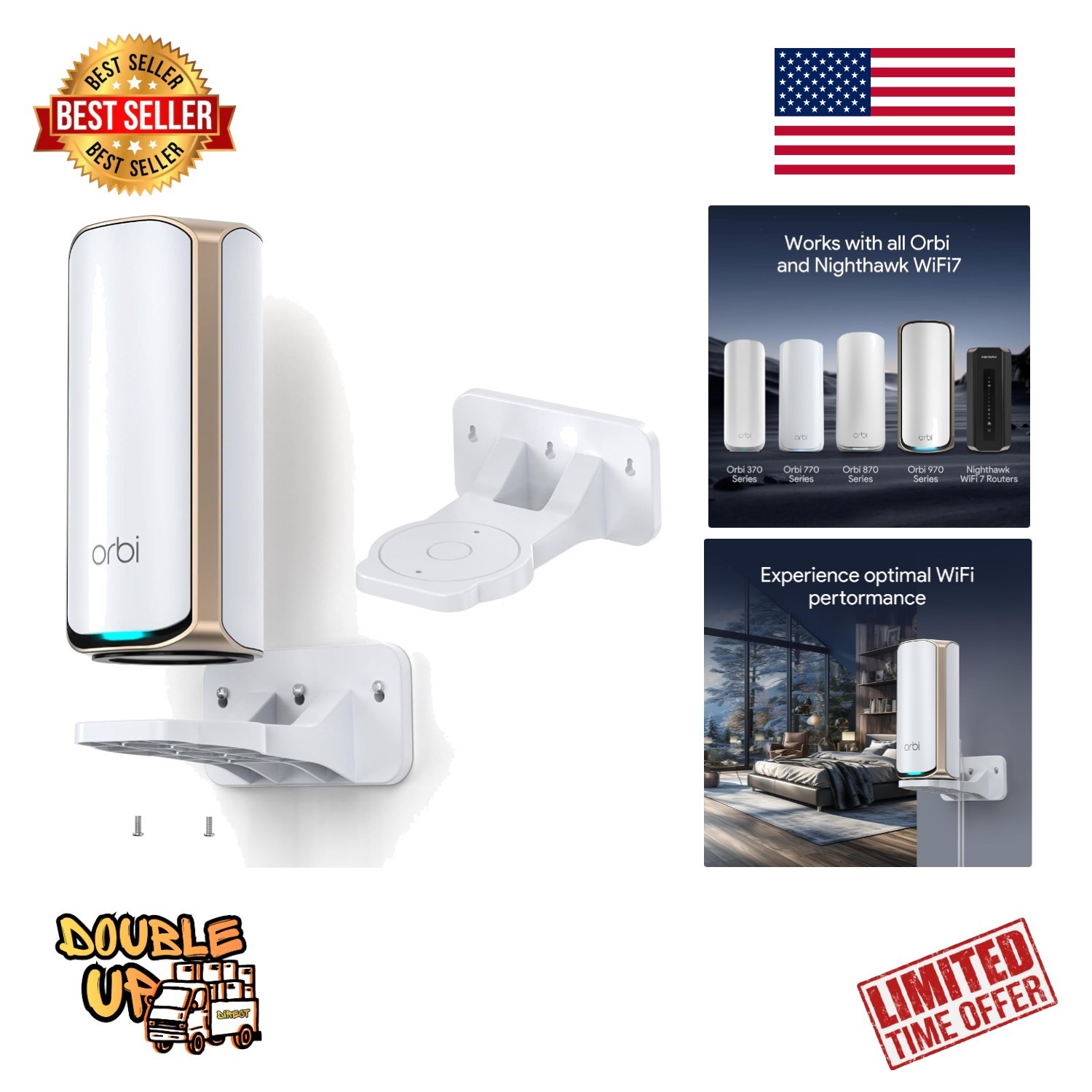 Orbi WiFi 7 Mesh Wall Mount Kit for NetGear Orbi 360 370 770 870 970 Series