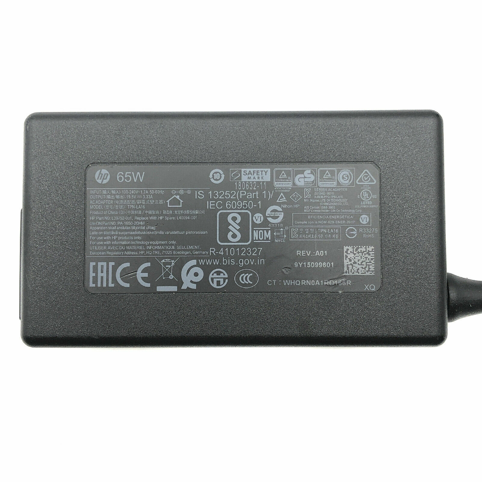 Genuine 65W HP AC DC Adapter for EliteDesk 800 G4 G5 Desktop Mini DM PC w/Cord