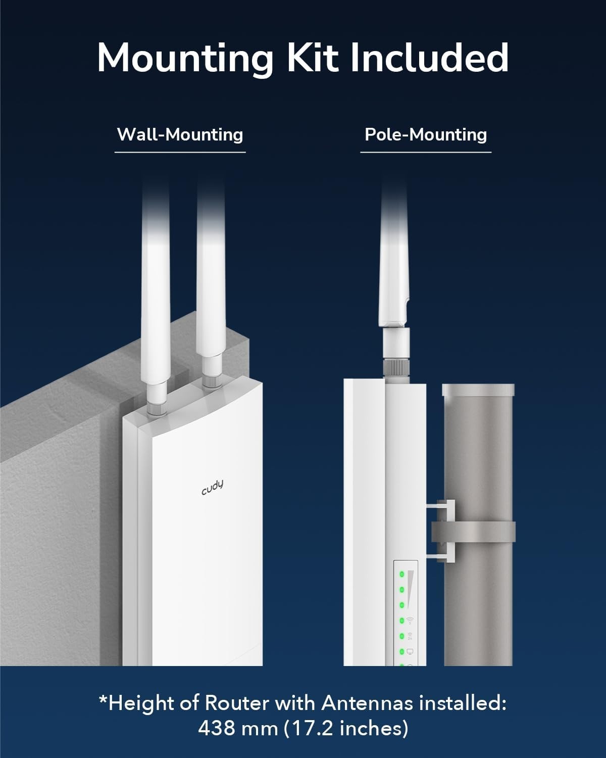 Outdoor WiFi Access Point Waterproof Dual-Band MU-MIMO Beamforming PoE Router