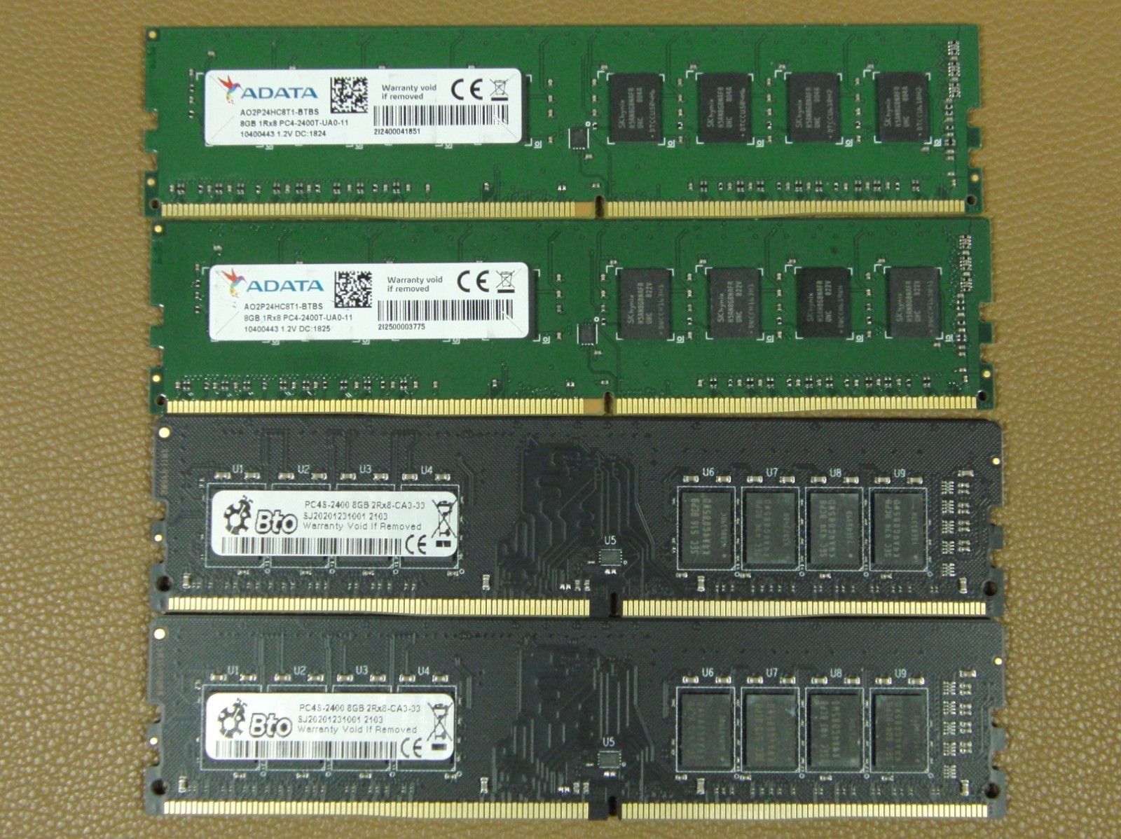Lot (50) x 8GB Mixed Model ~ Matching Pairs ~ DDR4 PC4-19200 2400MHz Desktop RAM