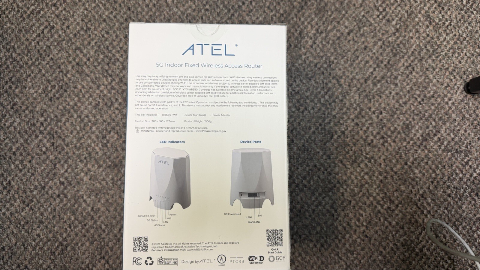 ATEL WB550 5G Indoor Fixed Wireless Access MODEM Router