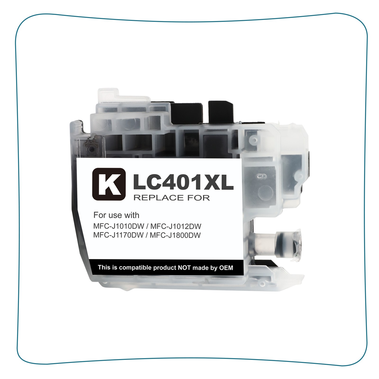1 Pack Black Ink Cartridge compatible for Brother LC401 MFC-J1012DW MFC-J1170DW