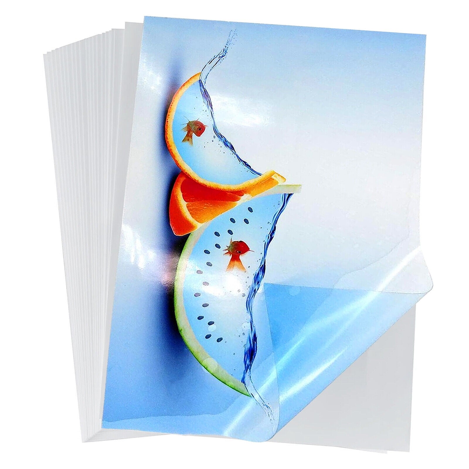15 pcs Glossy Clear Printable Vinyl Sticker Paper for Inkjet & Laser Printer New