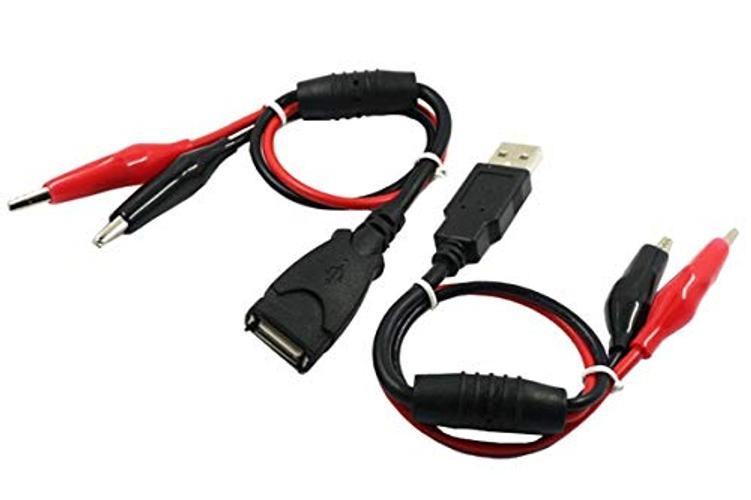 NOYITO Test Lead 18AWG Red Black Wire Max 5A Alligator Clips to USB Female