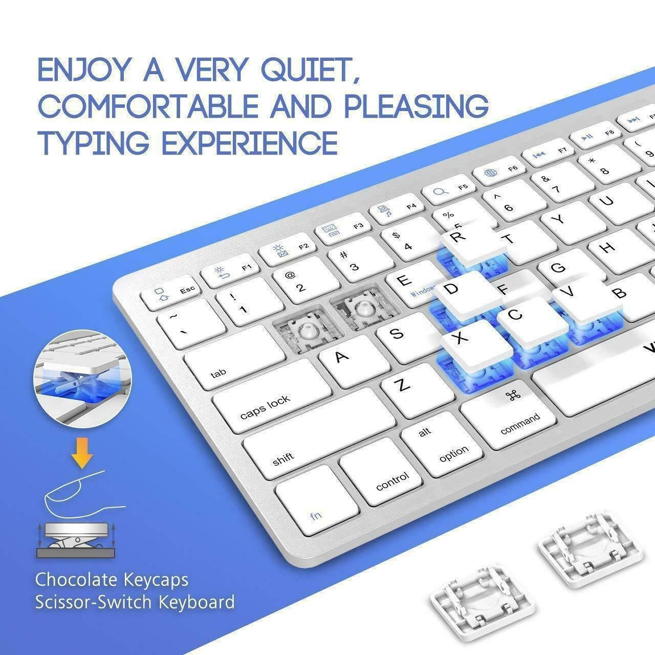 Bluetooth Wireless Keyboard, ABS Wireless, White
