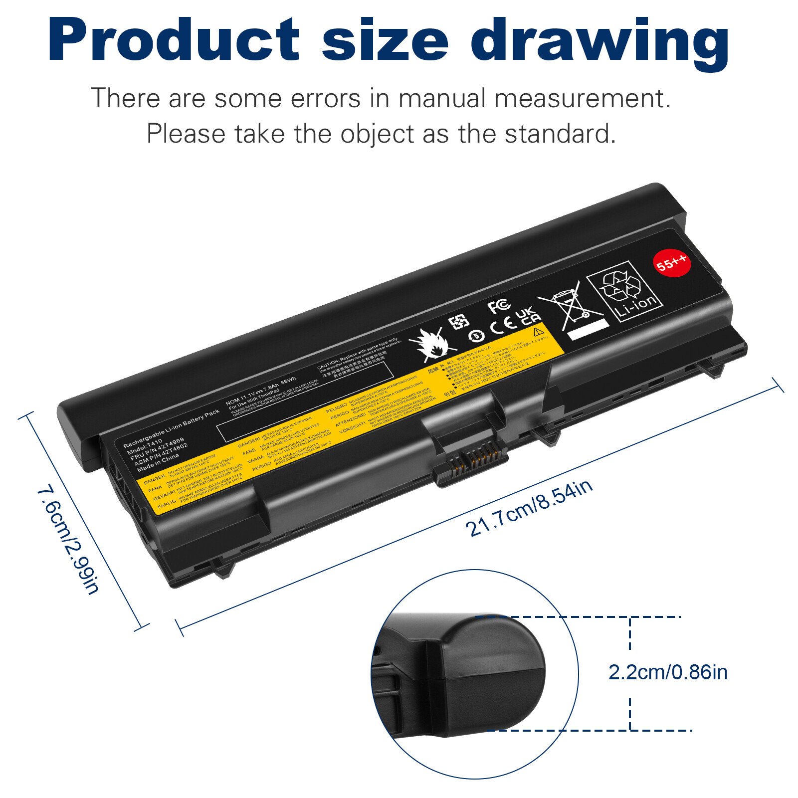 6/9 Ce Battery for Lenovo ThinkPad T410 T420 T510 T520 SL410 SL510 E420 E520 New