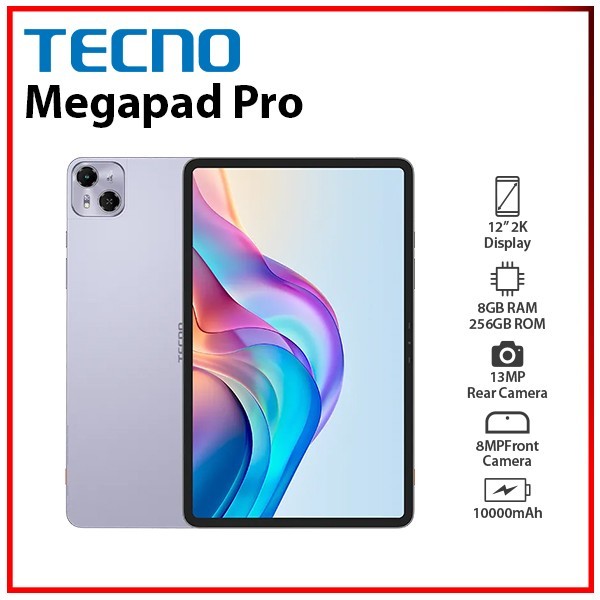 (Wi-Fi) TECNO Megapad Pro 8GB+256GB VIOLET Unlocked Android PC Tablet AU (New)