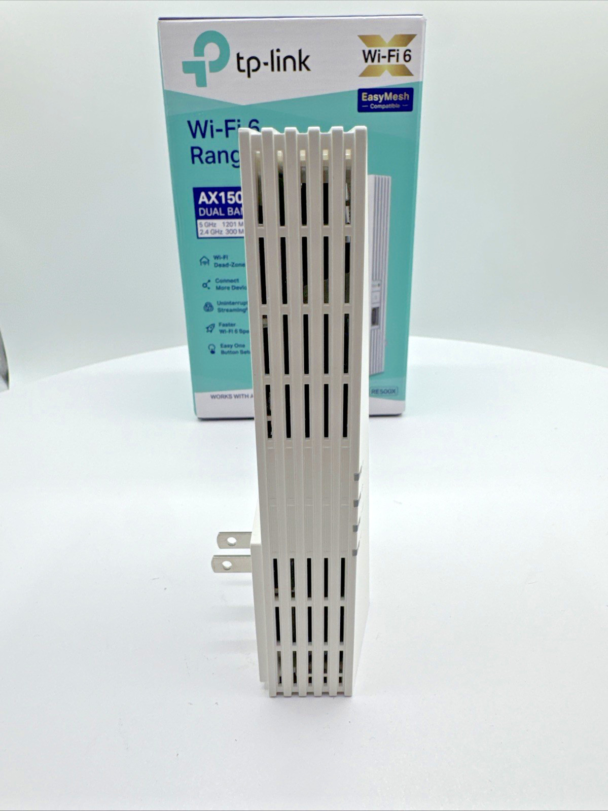 TP-Link RE500X AX1500 WiFi 6 Range Extender Dual Band Gigabit Ethernet White