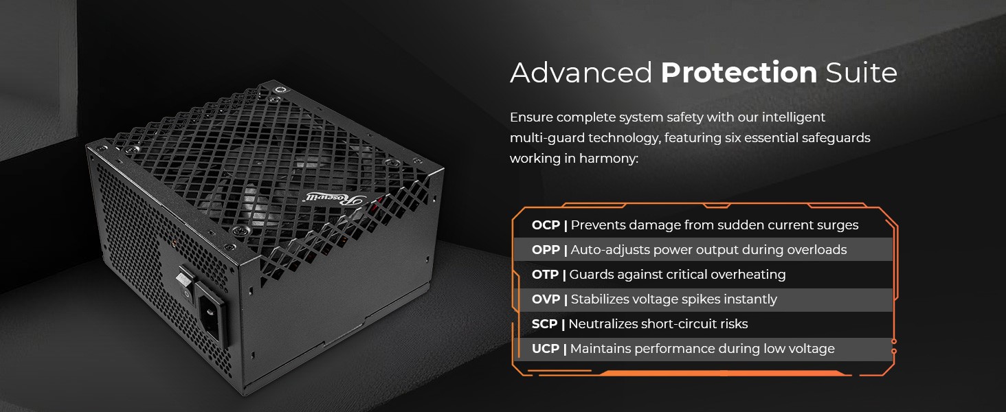 Rosewill VNG 650W 80+ Gold Certified, ATX 3.0 & 3.1 Compatible, Non-Modular