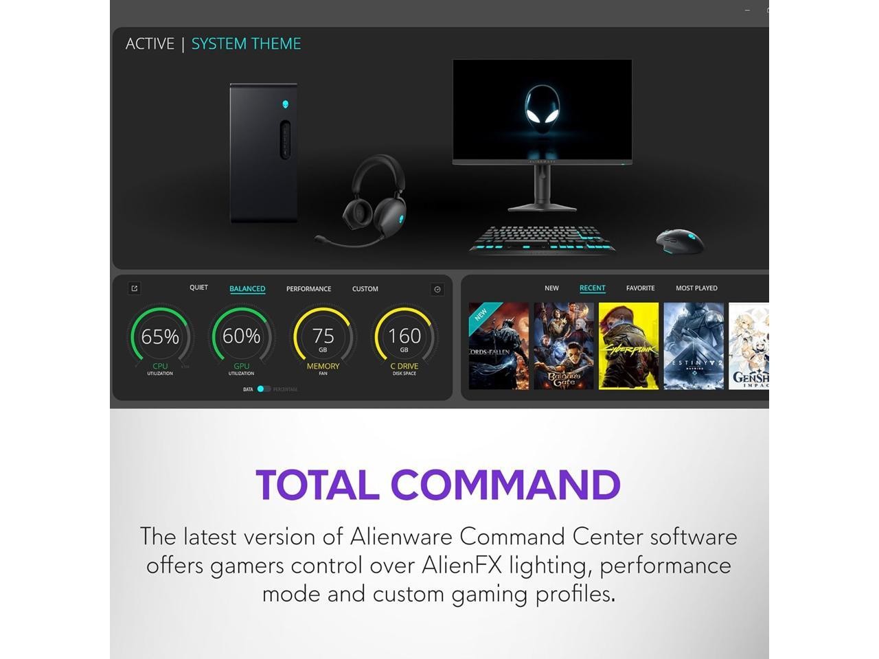 Alienware Aurora Gaming Desktop ACT1250 – Intel Core Ultra 7 265KF Processor, Ai