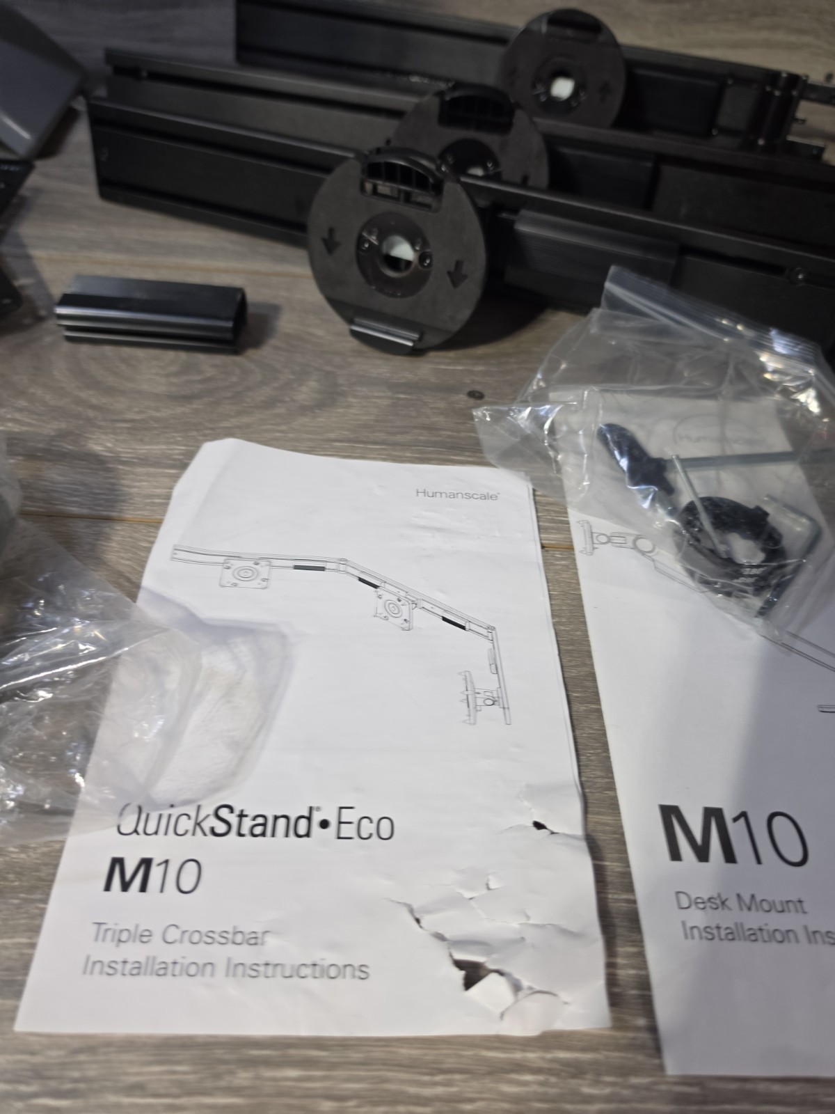 New Humanscale M10 – M/flex Triple Monitor Mounts- Gray & Black Brushed & NOB