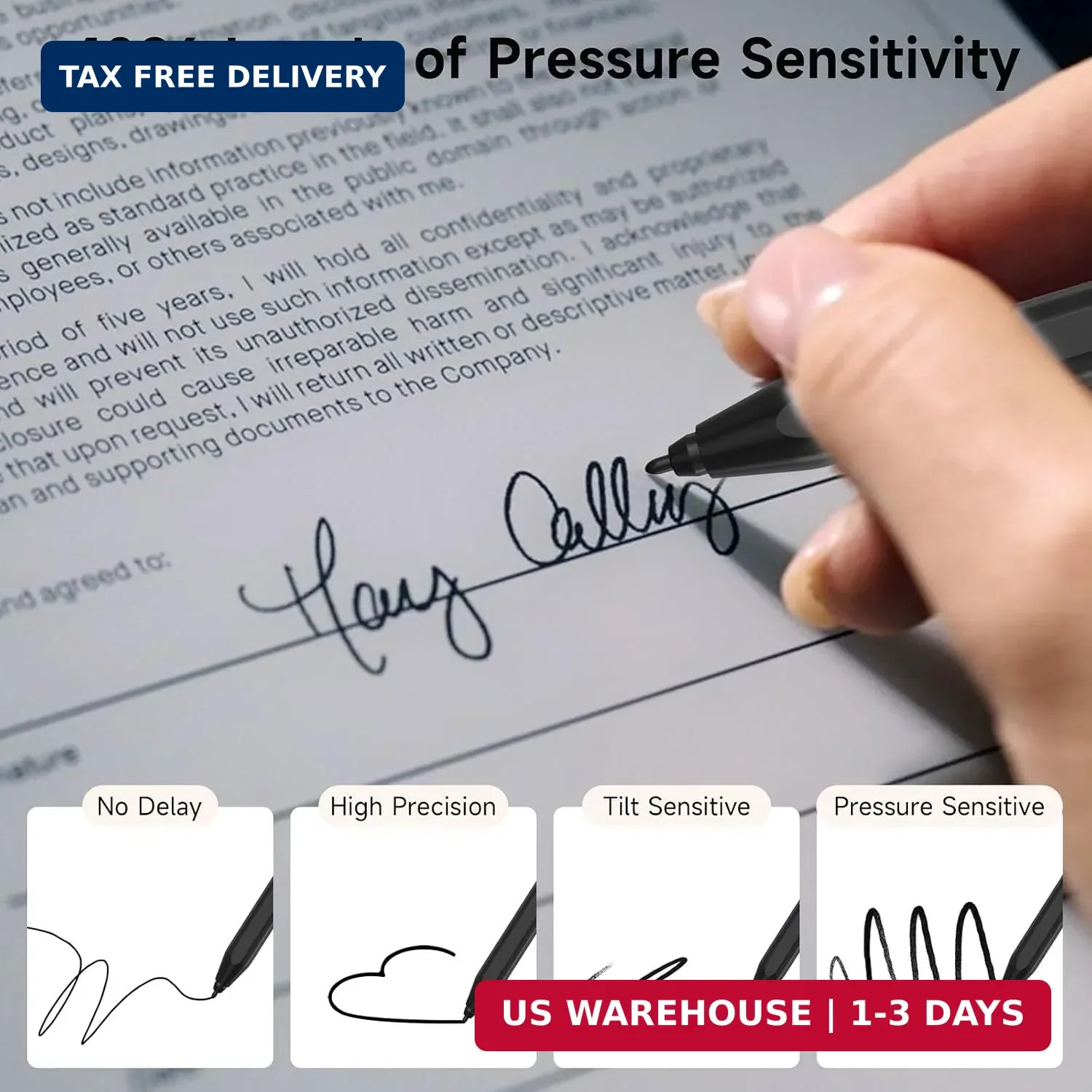Remarkable 2 Stylus Pen Eraser Tilt Support 4096 Pressure Levels Black