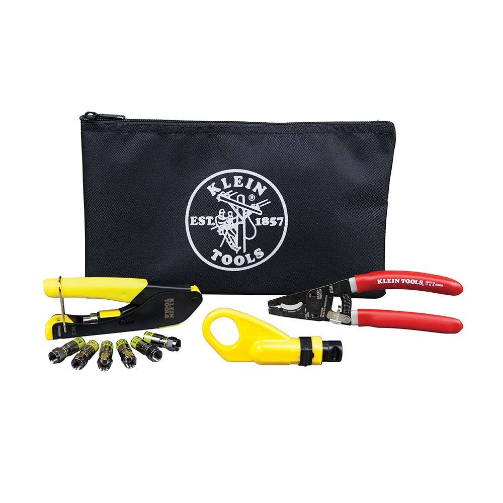Klein VDV026-211 Coax Cable Installation Kit with Zipper Pouch (NEW SEALED)