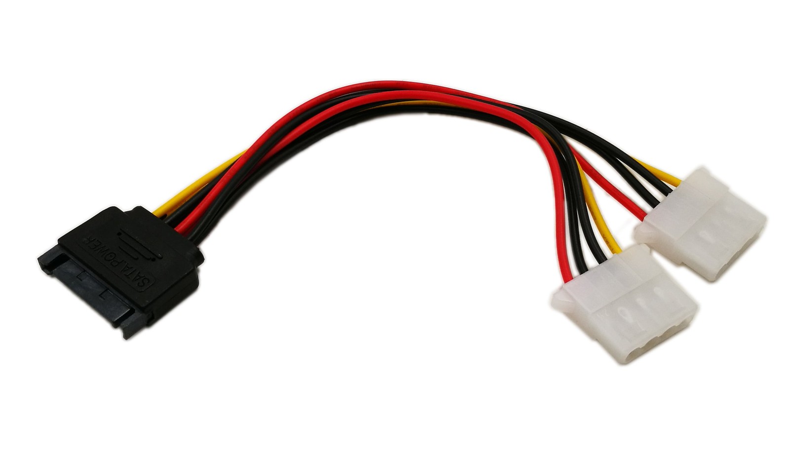 zdyCGTime 6 Inch Sata 15-Pin Male to Dual 4 Pin Molex Lp4 6 inches, BLACK