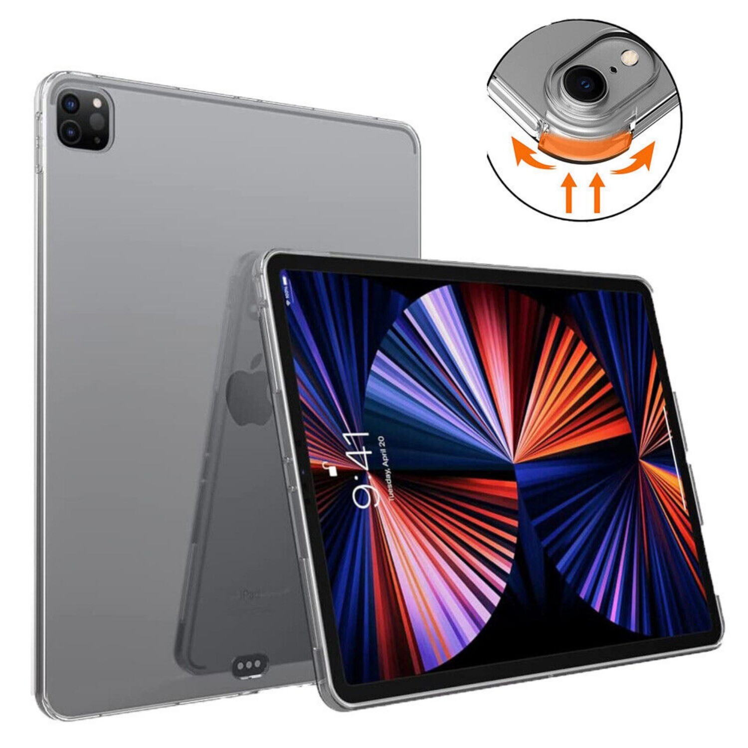 Clear TPU Back Shell Case For Apple iPad Old 2nd 3rd 4th Generation 9.7″ Cover