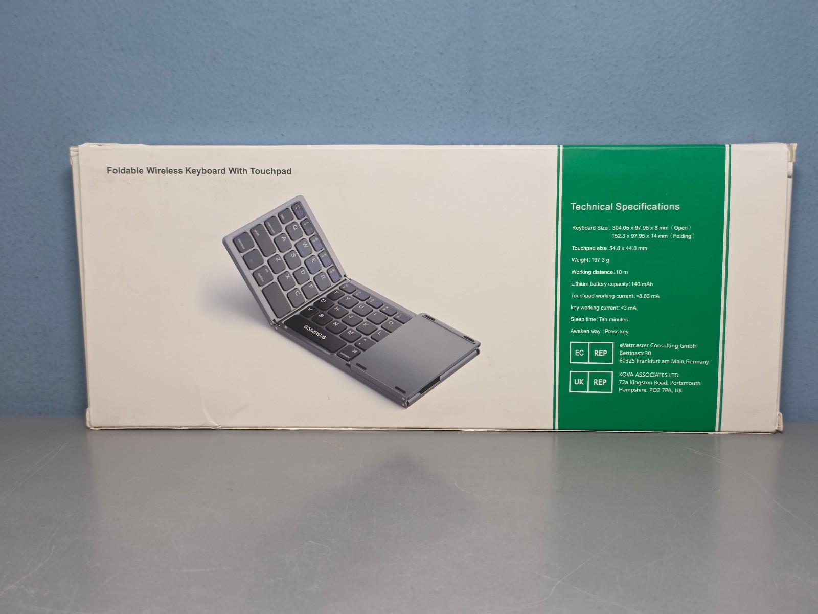 Samsers Foldable Wireless Keyboard with Touchpad & Phone Stand – New!