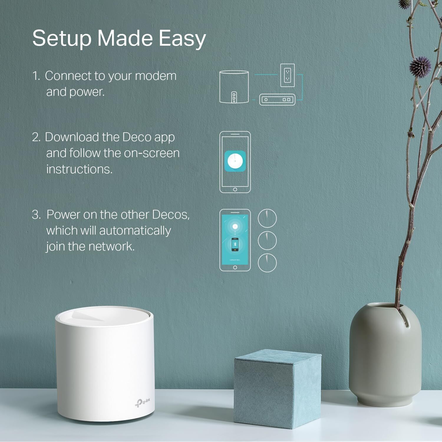 TP-Link Deco X20 WiFi 6 Mesh System AX1800 Whole Home Coverage 2200 sqft