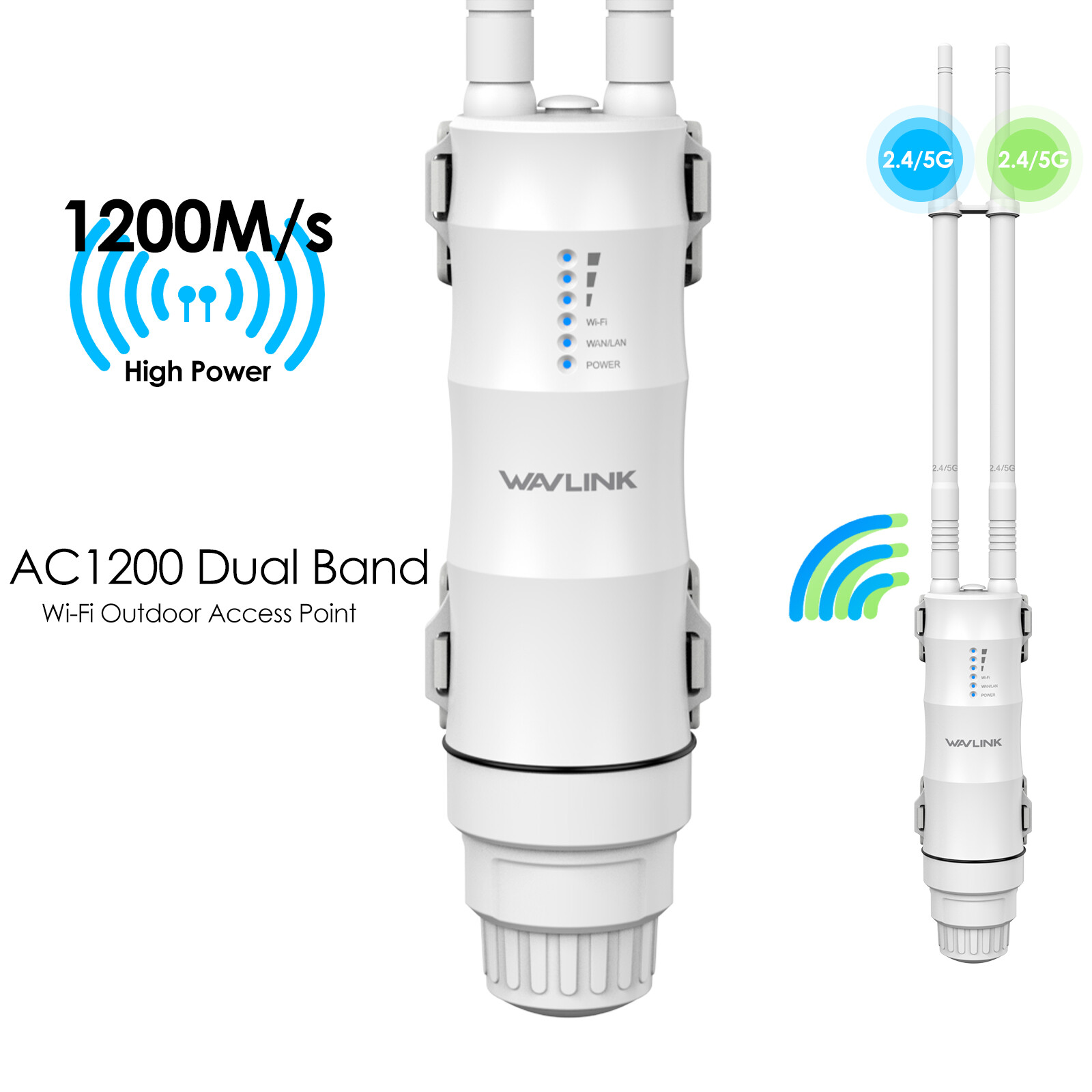 AC1200 WiFi Repeater Outdoor Long Range Extender Signal Booster Access Point PoE