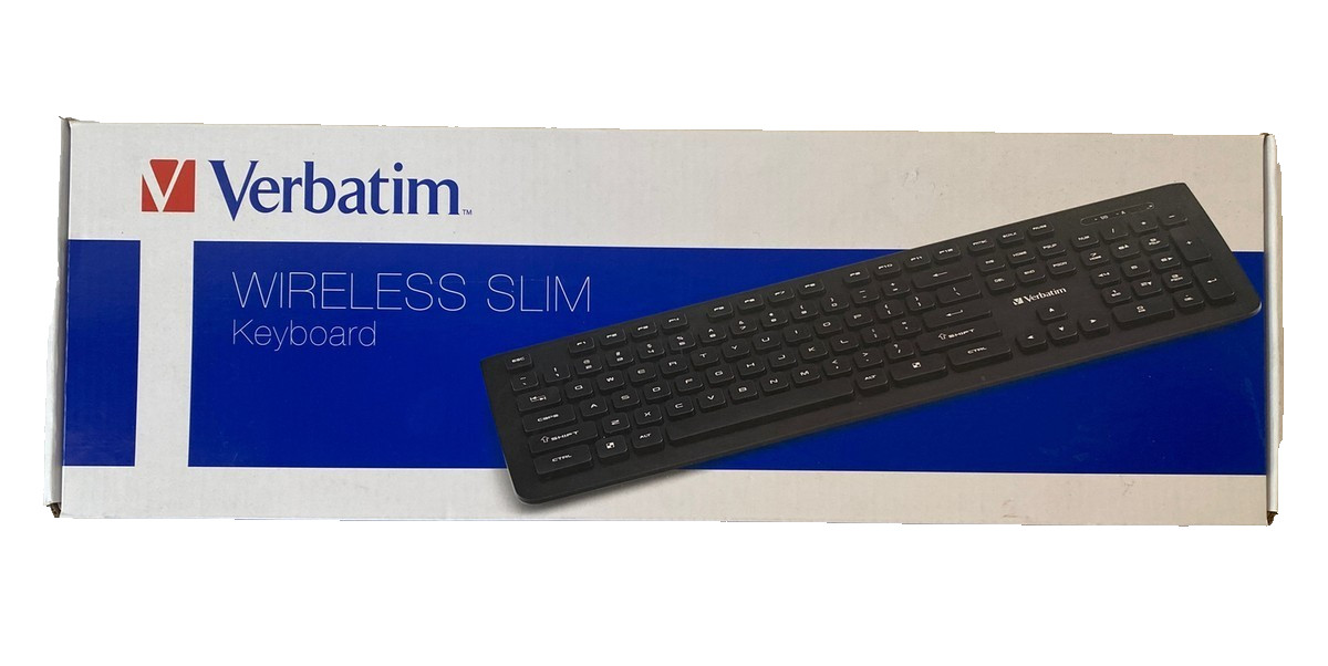 Verbatim 2.4Ghz Wireless Slim Keyboard Plug and Play USB Receiver 103 Keys Black