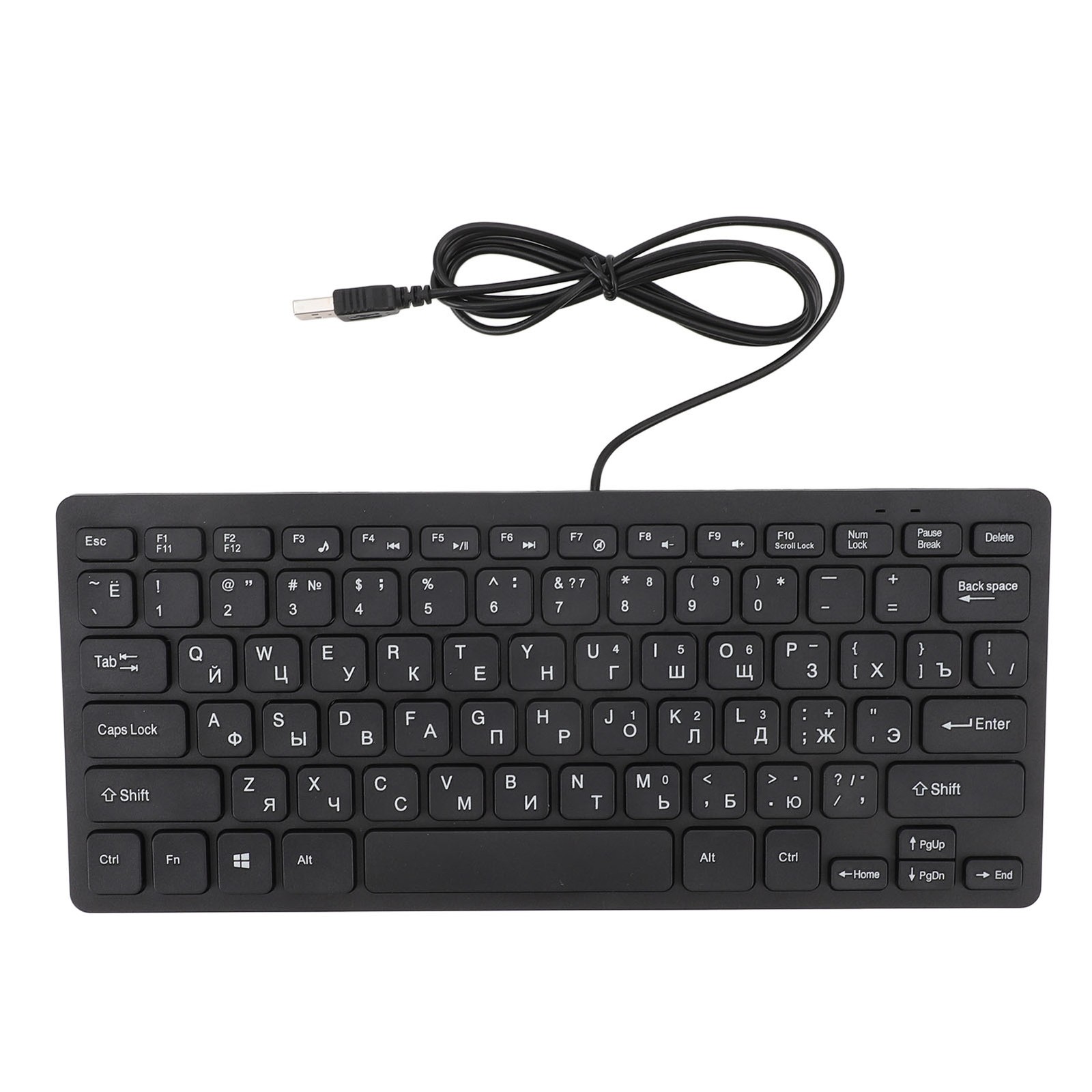 78-Key Slim USB Keyboard Ergonomic For PC/Desktop (Russian)