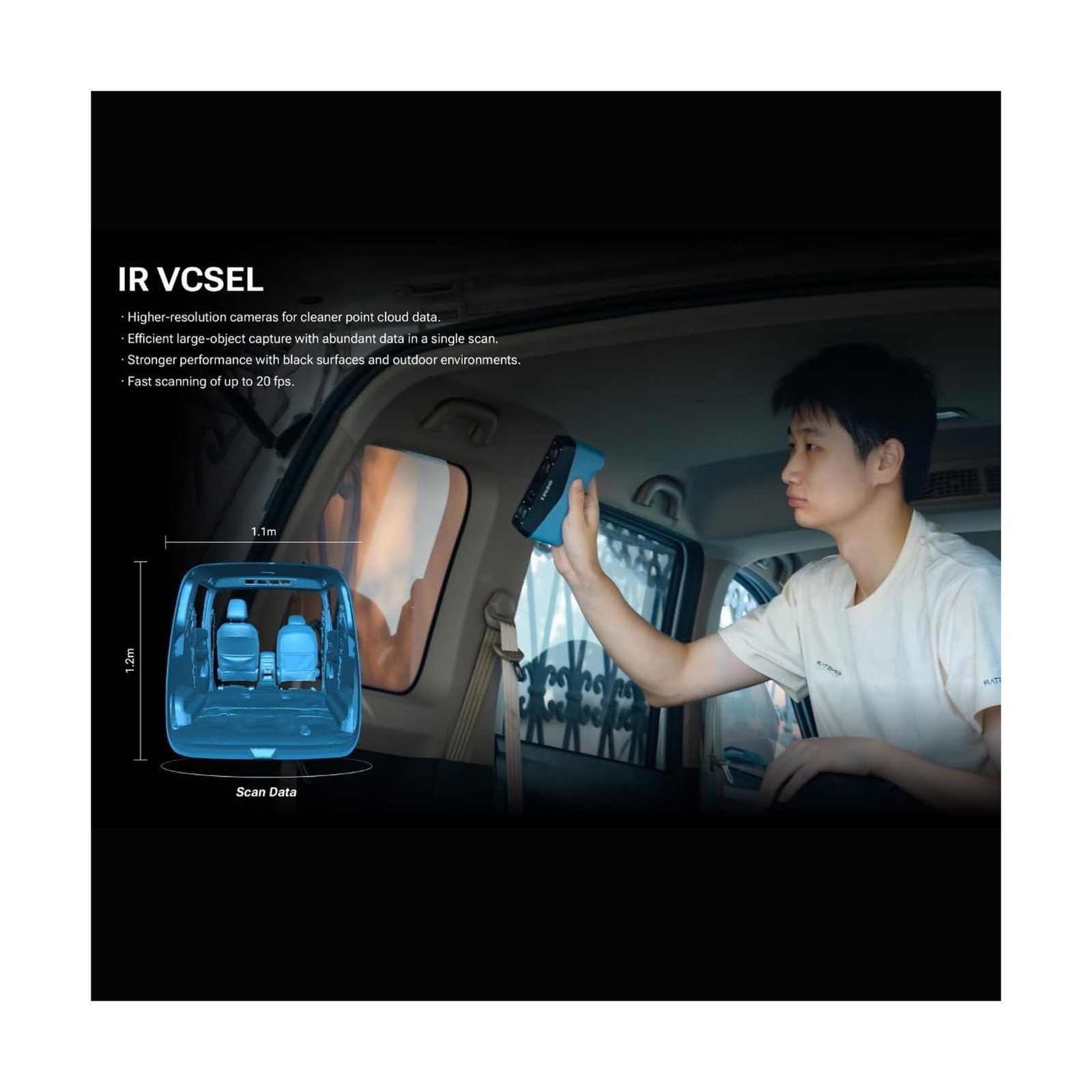 EINSTAR 2 Wireless 3D Scanner – Handheld, 0.05 mm Resolution, Hybrid Laser