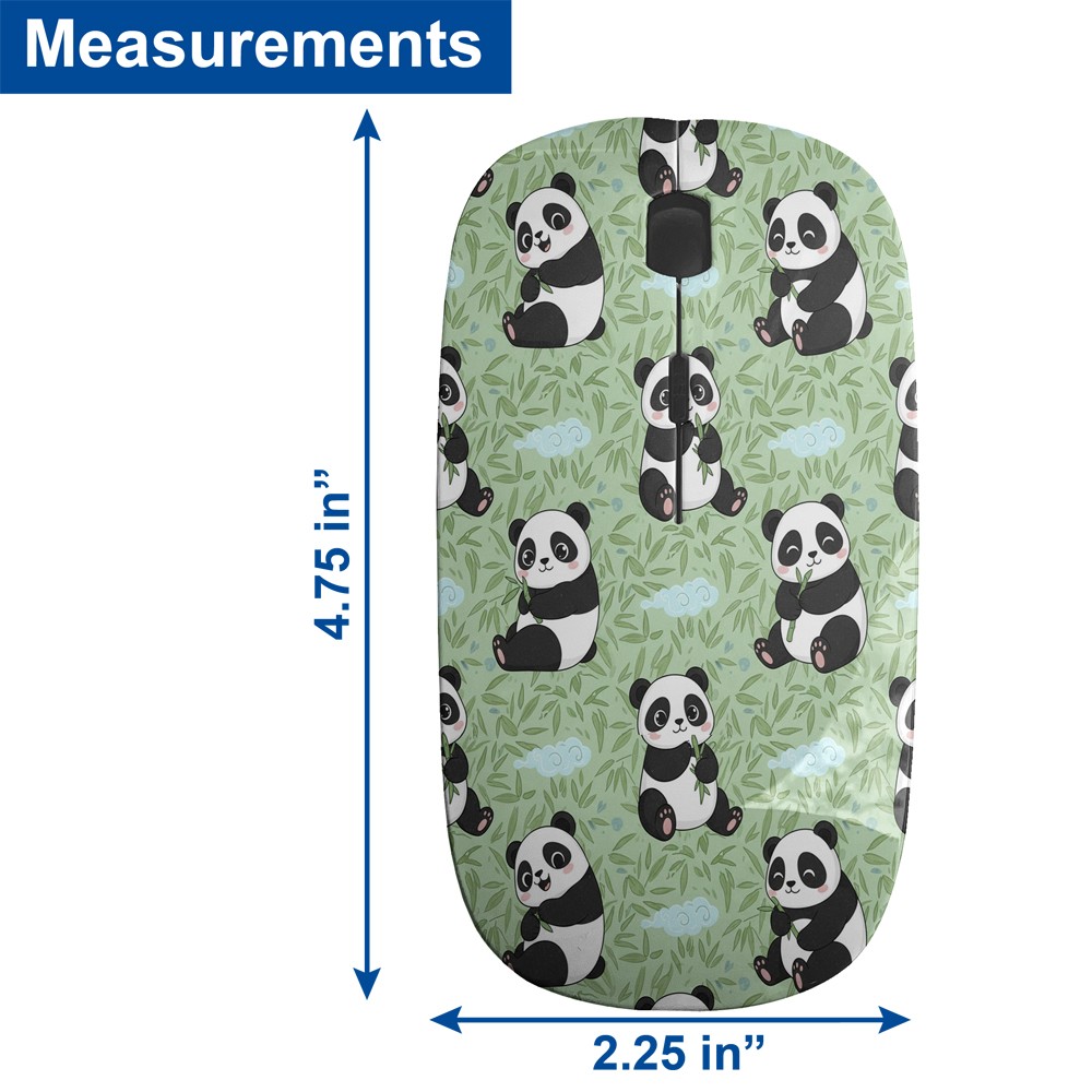 Pandas Bamboo Forest Pattern, Optical Wireless Mouse, Desktop Laptop Mice