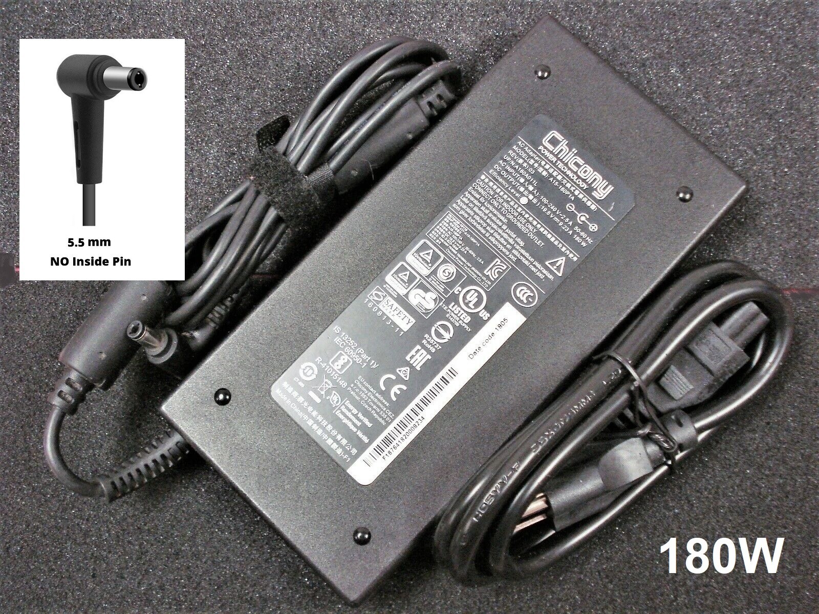 NEW 180W 19.5V AC Adapter Charger Chicony for Asus A15-180P1A A180A011L 5.5mm