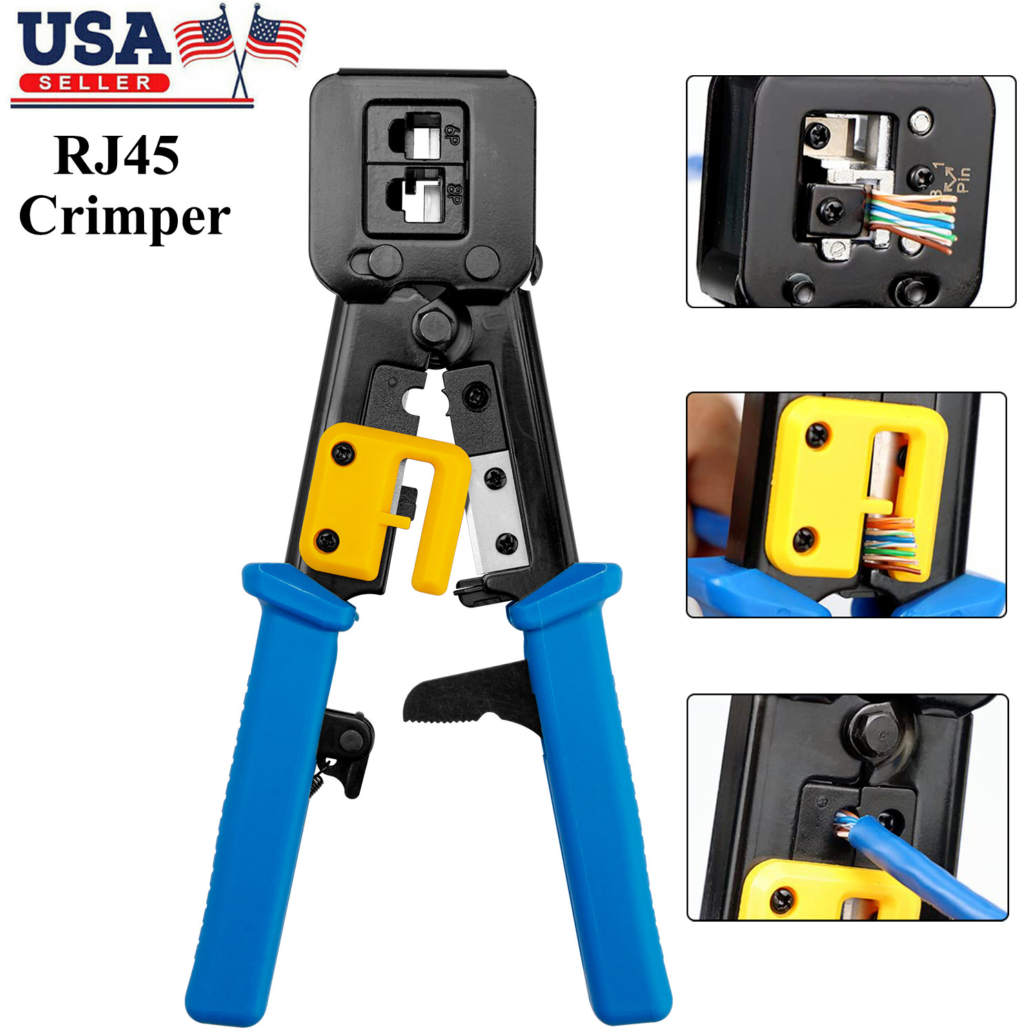 Rj45 Crimping Tool Kit Set For CAT5/CAT6 Lan Cable Tester Network Repair Tools