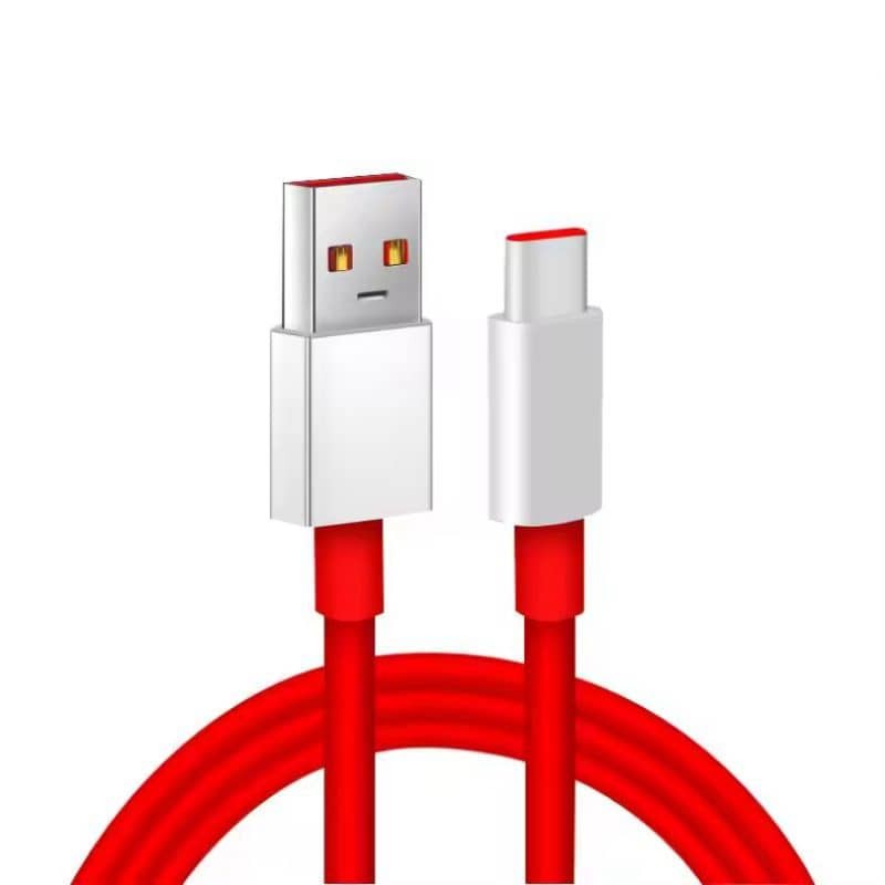 80W Max SuperVOOC Fast Charge Red Cable for OnePlus 12 11 10 Pro Nord 2 5G