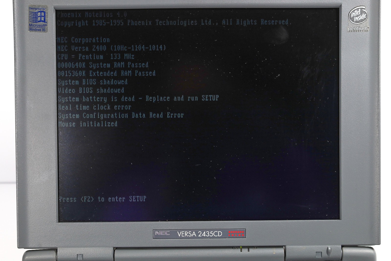 Vintage Retro NEC Versa 2435CD Laptop Intel Pentium Powers On!